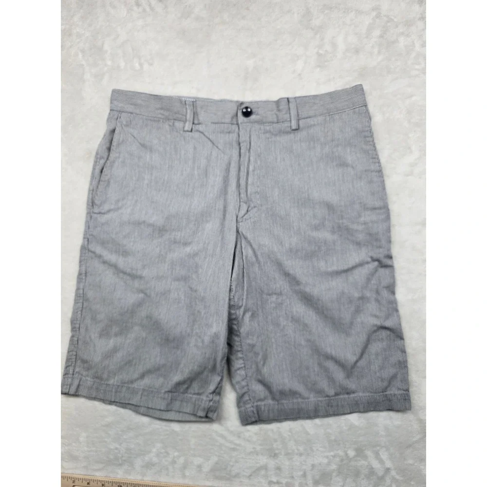 Banana Republic Striped Shorts Mens 34 Blue White Cotton Seersucker Style Casual
